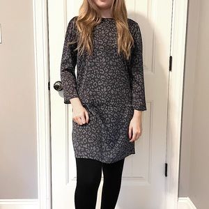 Forever 21 Leopard Print Grey Satin Dress